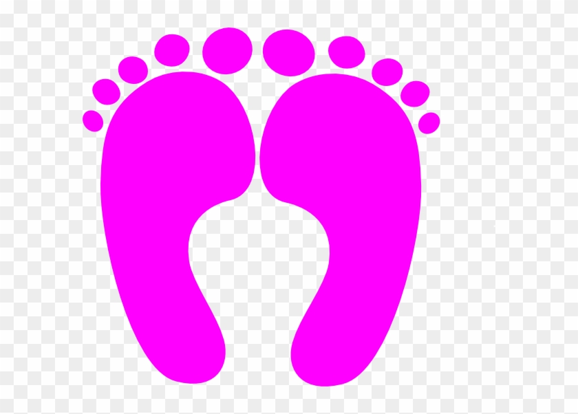 Pink Happy Feet Clip Art - Baby Foot Vektör #249392