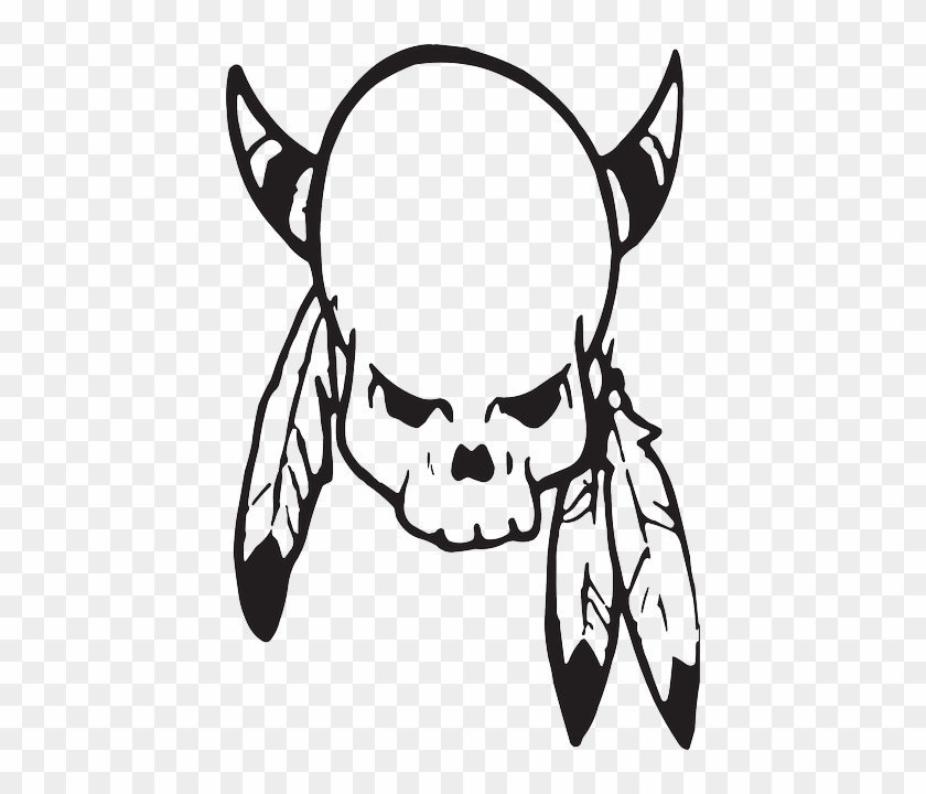 Skull, Indian, American, Native, Horns, With - Skull, Indian, American, Native, Horns, With #249444
