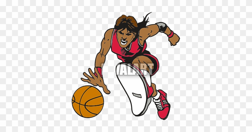 Lady Bulldog Basketball Clipart - Women Basketball Players Cartoon #249454