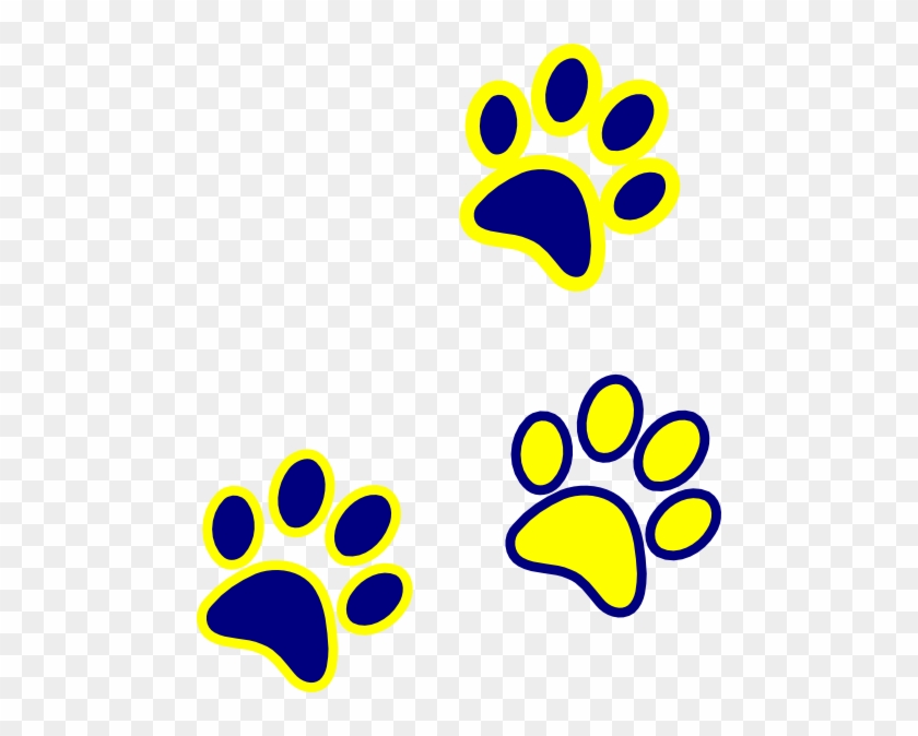 Bluegold Paw Print Clip Art - Blue And Gold Paw Prints #249456