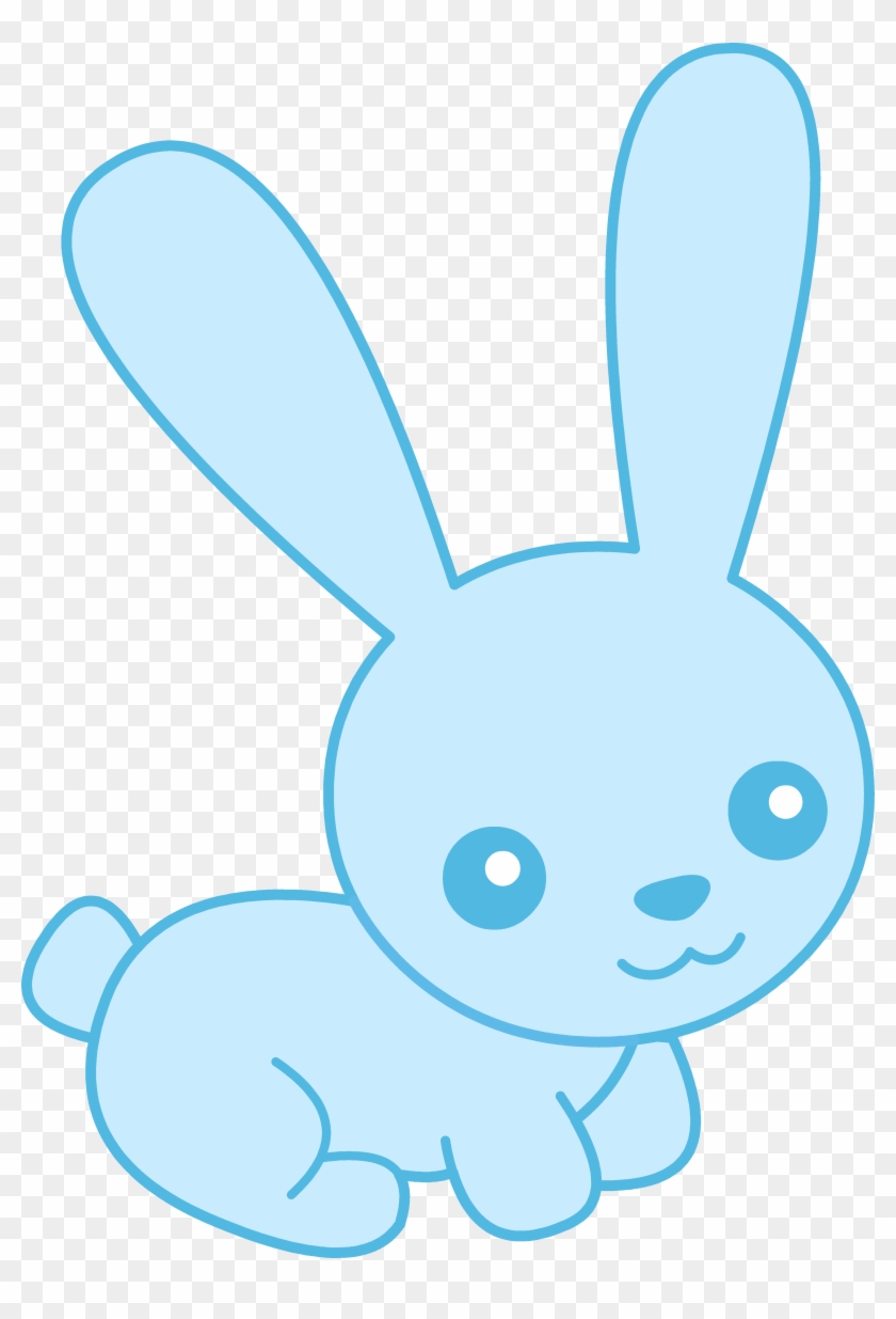 Cute Baby Blue Bunny Clipart - Blue Cute Cartoon Rabbit #249463