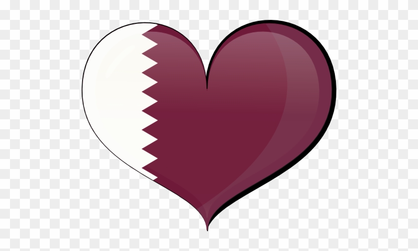 Heart Flag Cliparts - علم قطر قلب #249497