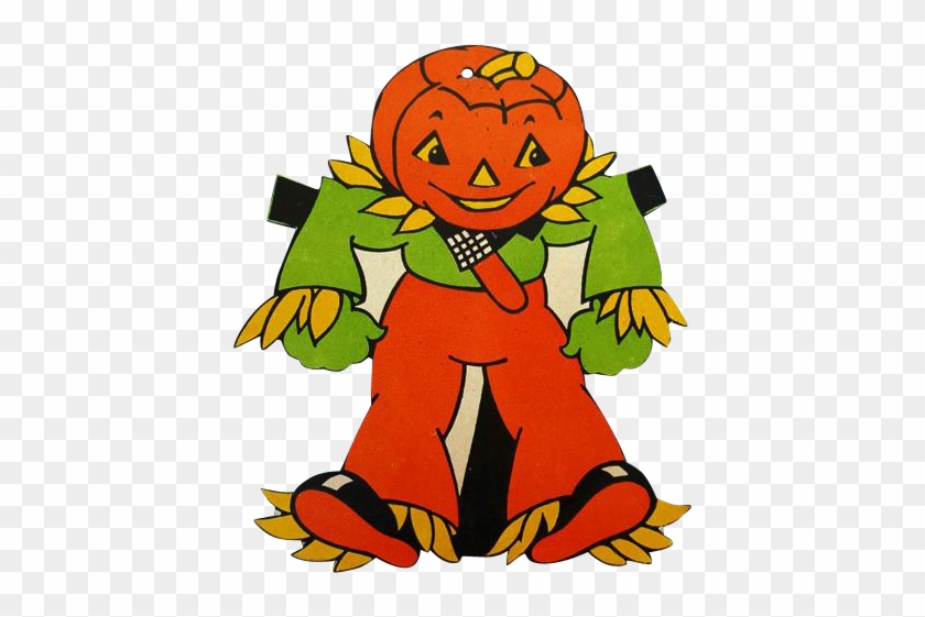 1950s Vintage Die Cut Halloween Decoration Jol Scarecrow - Scarecrow - Art Print - 12x18 Poster - 19.99 #249509