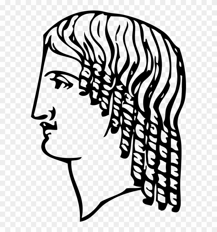 Woman Face Hairdressing Ancient - Ancient Man Face Vector #250067