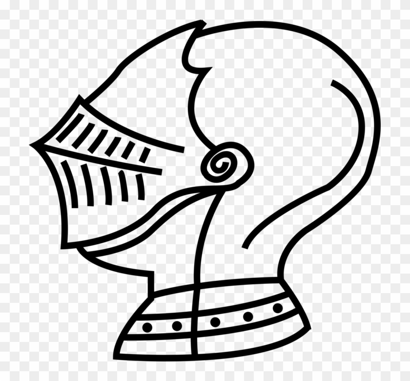 Vector Illustration Of Medieval Knight's Helmet - Knight Helmet Clipart Png #250069