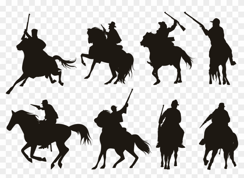 Horse Silhouette Knight Cavalry - Cavalry Png #250175
