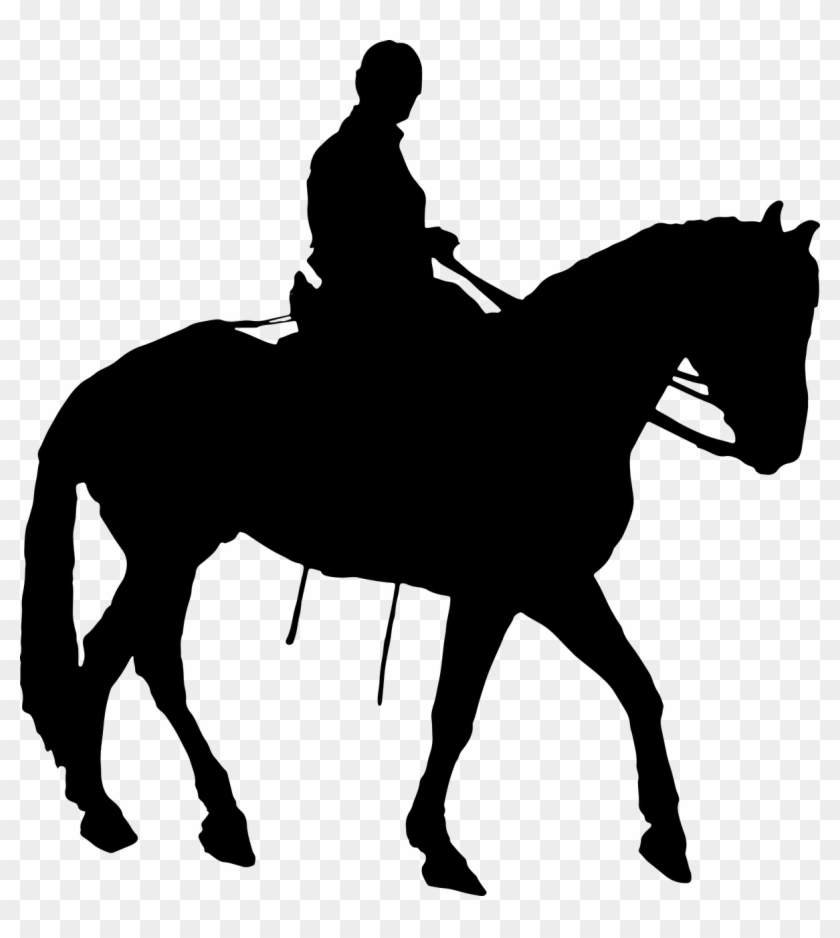 Clipart - Man On Horse Silhouette #250179