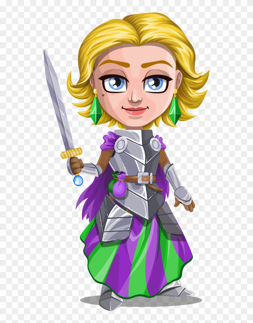 Woman Knight Warrior In Armor, Holding A Sword - Woman Knight Clipart #250217