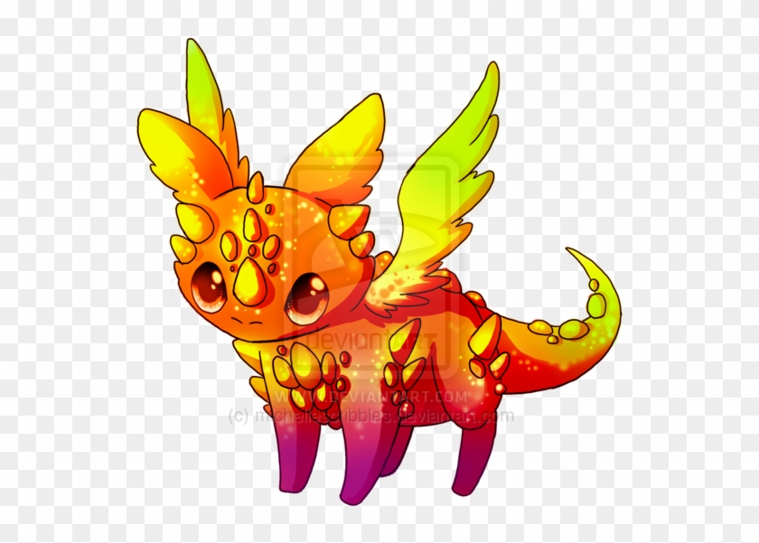 Rainbow Dragon Adoptable By - Dragon Cute Png #250444