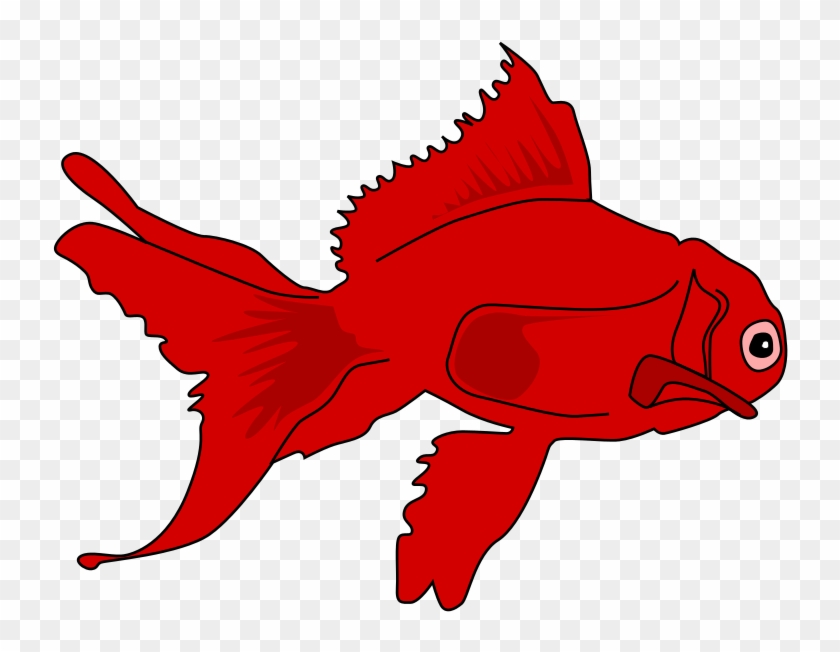 File - Poisson-rouge - Svg - Cartoon Red Fish Png #250446
