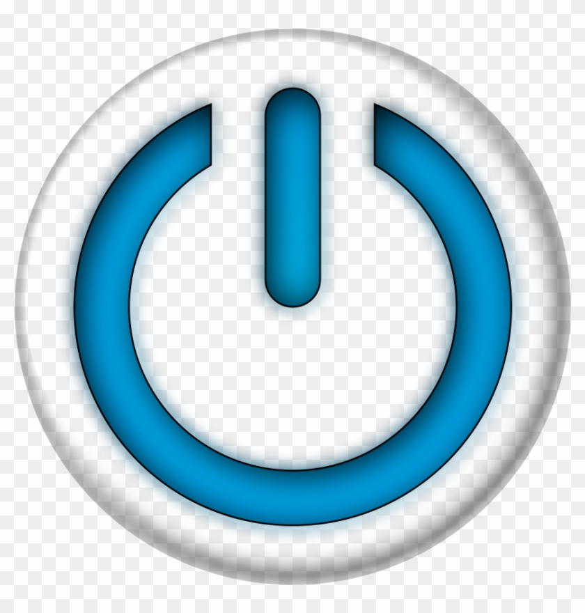 Blue Power Sign Button Clip Art - Blue Power On Symbol #250980