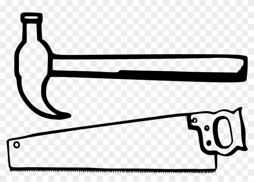 Hammer Black And White Clip Art - Hammer And Saw Clipart #251006