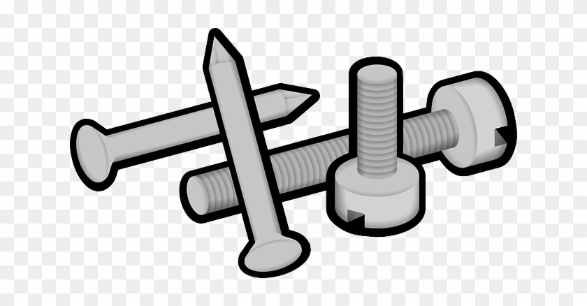 Cartoon, Hammer, Nail, Construction, Metal - Screws Clipart #251021