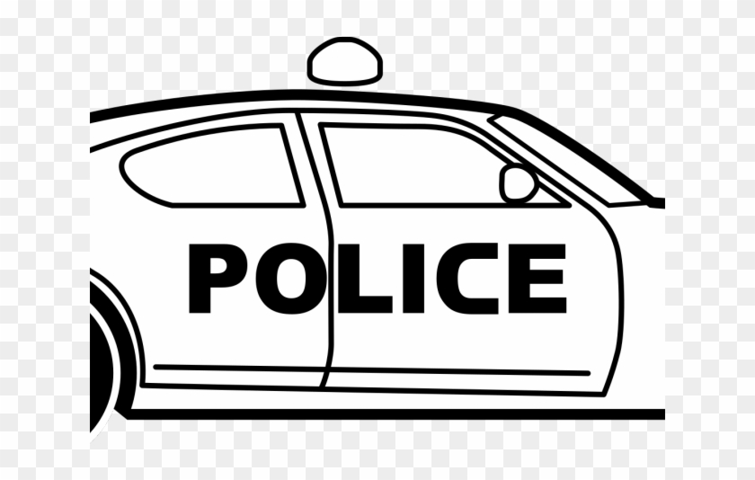 Car Clipart Clipart Big Car - Police Car Clipart Black And White #1604484