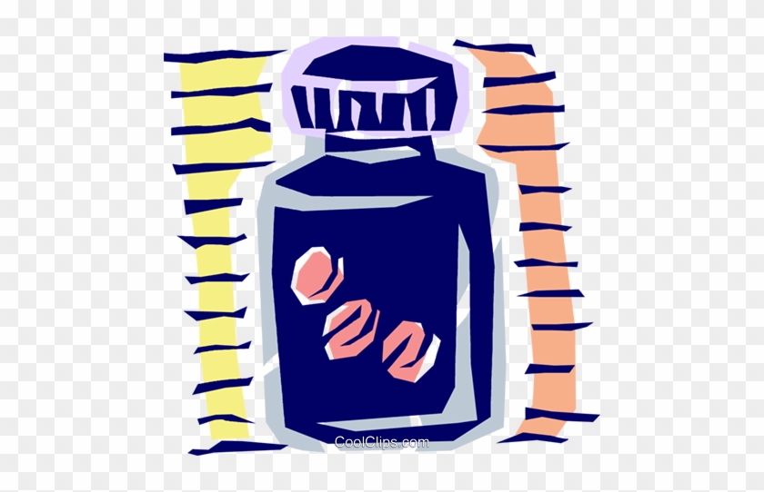 Bottle Of Pills Royalty Free Vector Clip Art Illustration - Illustration #1604487
