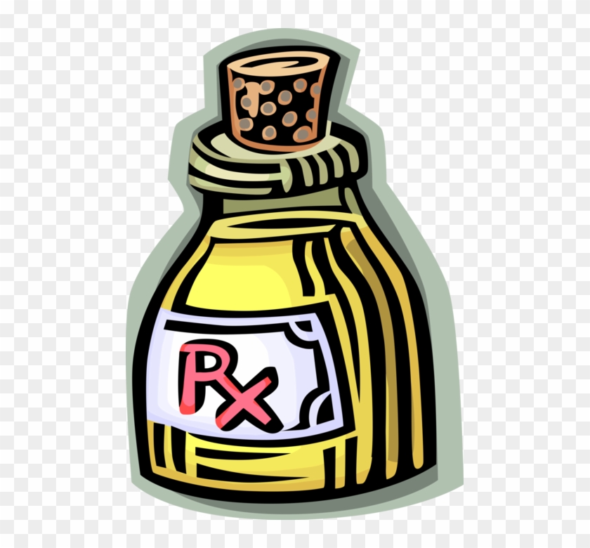 Vector Illustration Of Prescription Medicine Pill Bottle - Old Medicine Bottle Clipart #1604516
