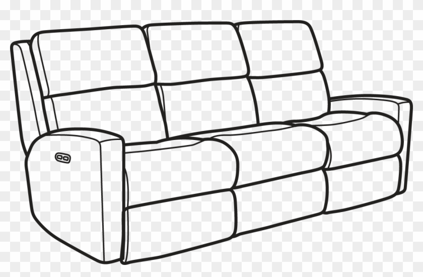 Catalina Fabric Power Reclining Sofa With Power Headrests - Reclining Couch Clipart Black And White #1604614