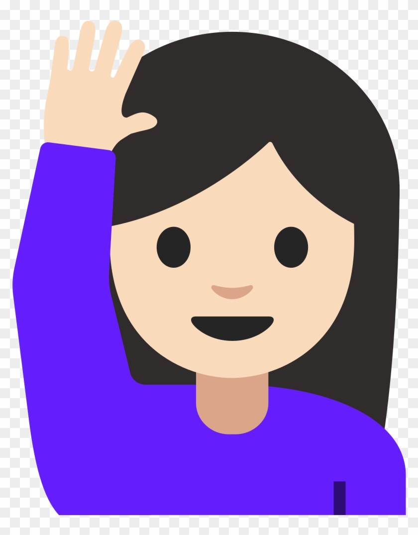 Emoji U1f64b 1f3fb - Emoji Girl Black Hair #1604684