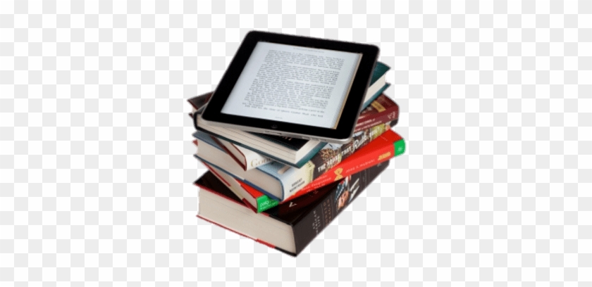 Download E-book On Top Of Book Pile Transparent Png - Computer Will Soon Replace The Book #1604717