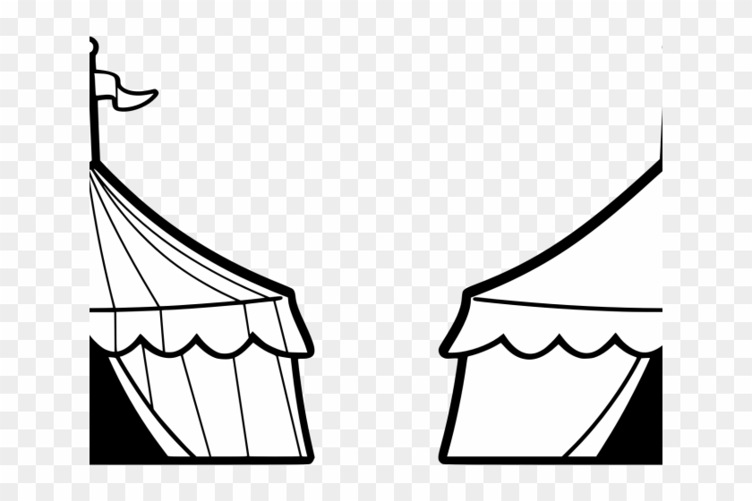 Tent Clipart Black And White - Circus Cartoon Black And White #1604753