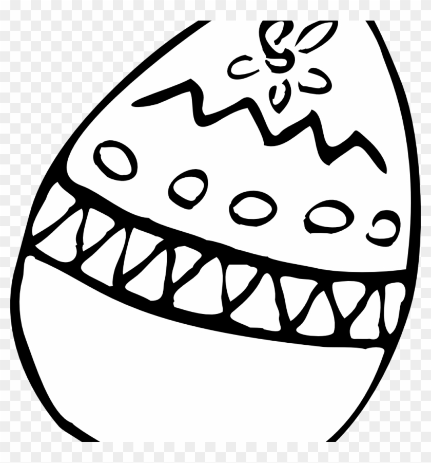 Easter Bunny Clipart Black And White - Easter Eggs Drawing Black And White #1604768