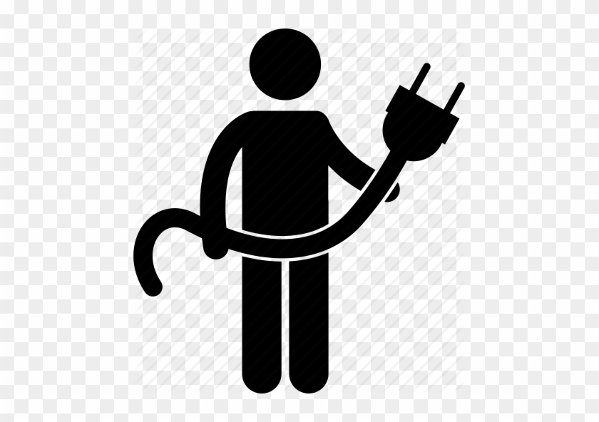Electrician Clipart Wireman - Electrician Black And White Png #1604776