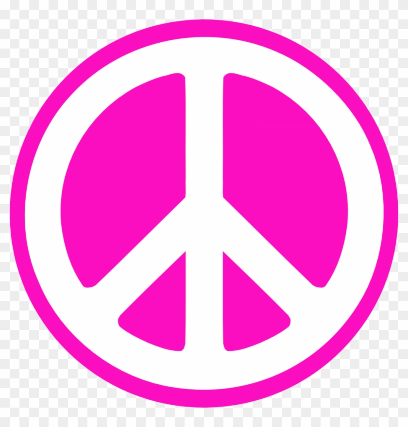 Hippie Sixties Girl And Man Of Flower Power Vector - Peace Sign Pink #1604936