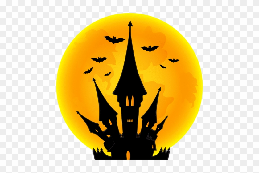 Free Png Halloween Moon And Castle Png Images Transparent - Clipart Halloween Moon #1605082