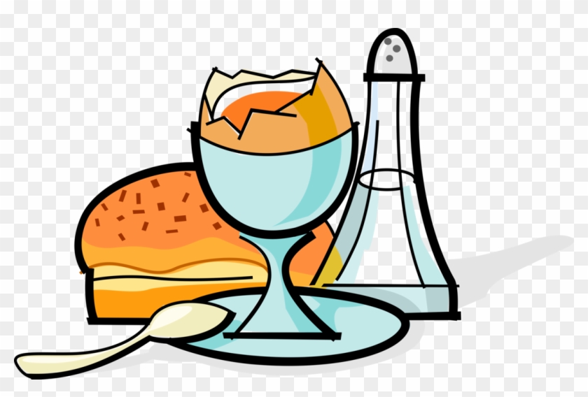 Boiled Egg With Salt Shaker And Muffin - Frühstück Clipart Png #1605547