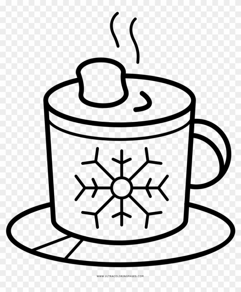 Hot Chocolate Coloring Page - Hot Chocolate Clipart Black And White #1605787