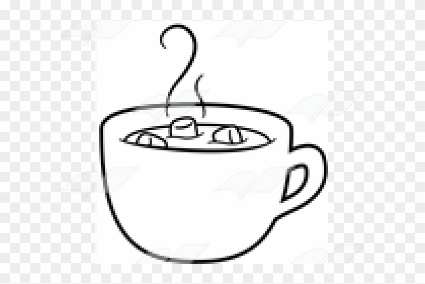 hot chocolate mug clipart black and white