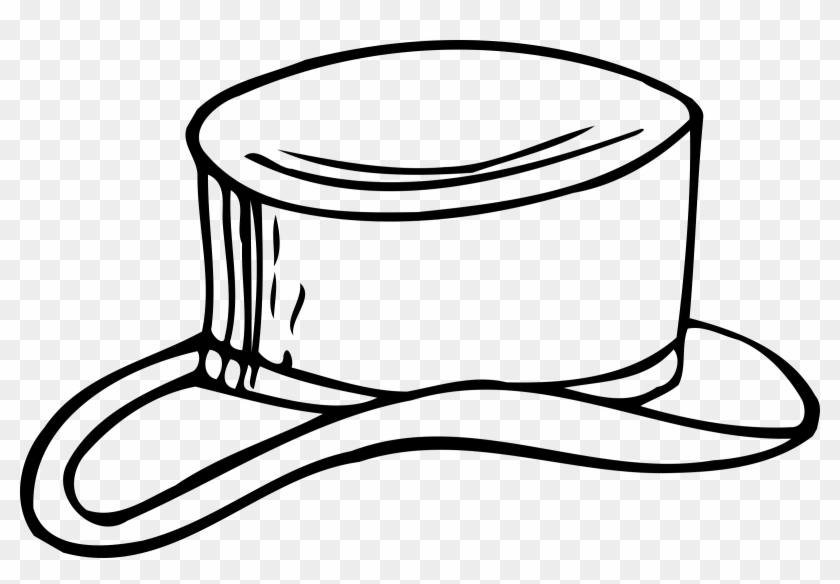 Hat Clipart Outline - Hat Drawing Black Png #1605900