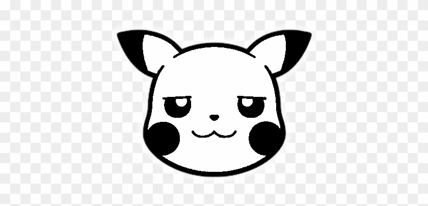 Pikachu Clipart Black And White - Pikachu Head Png Black #1606291