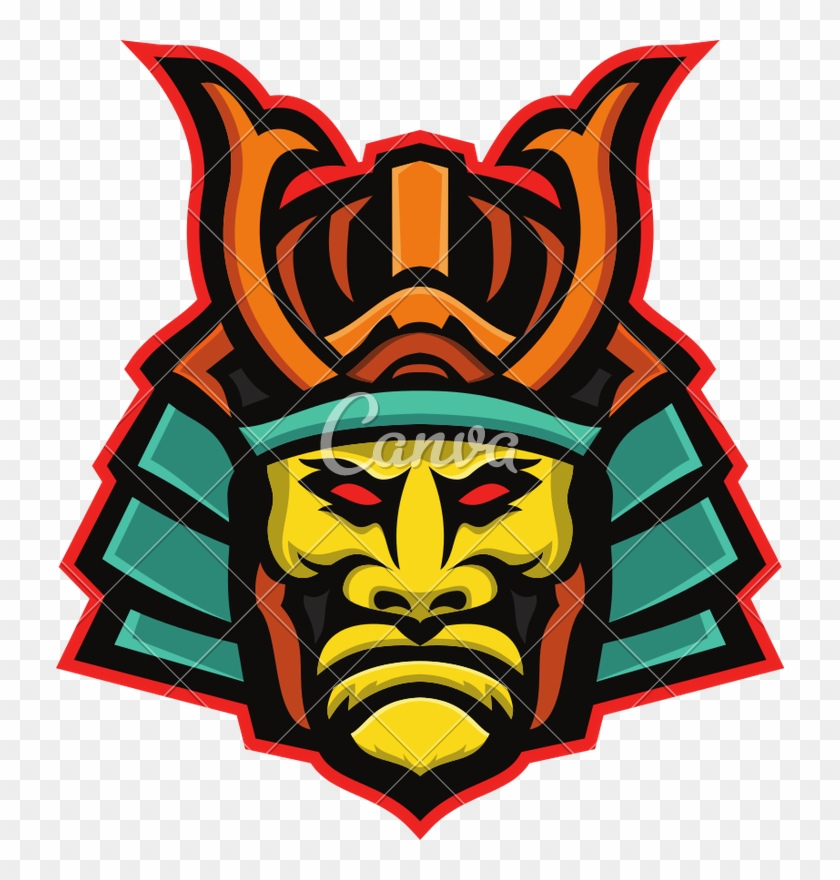 Samurai Warrior Head Mascot - Samurai Head #1606313