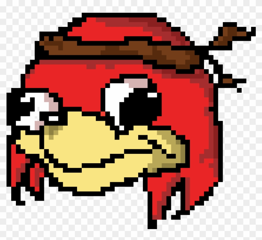 Ugandan Warrior - Uganda Knuckles Head Pixel Art #1606338