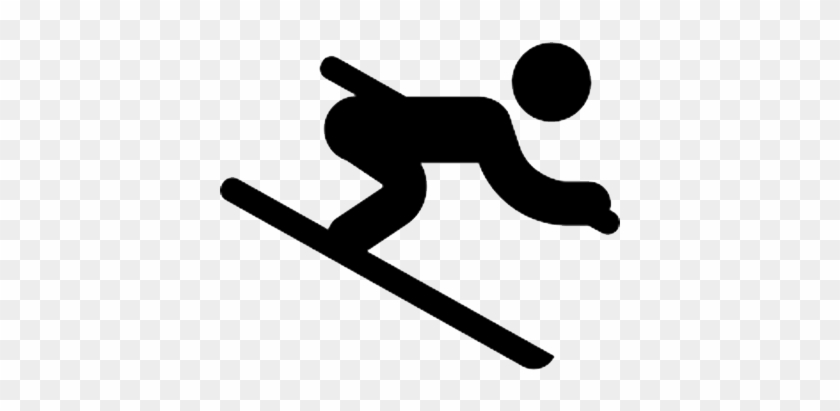 400 X 400 5 - Black Stick Figure Skiing #1606434