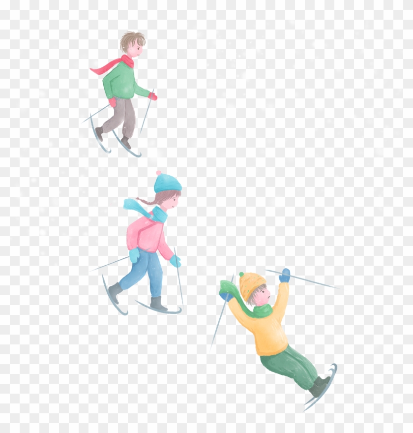 Winter Fresh Illustration Kid Png And Psd - Skier Turns #1606436