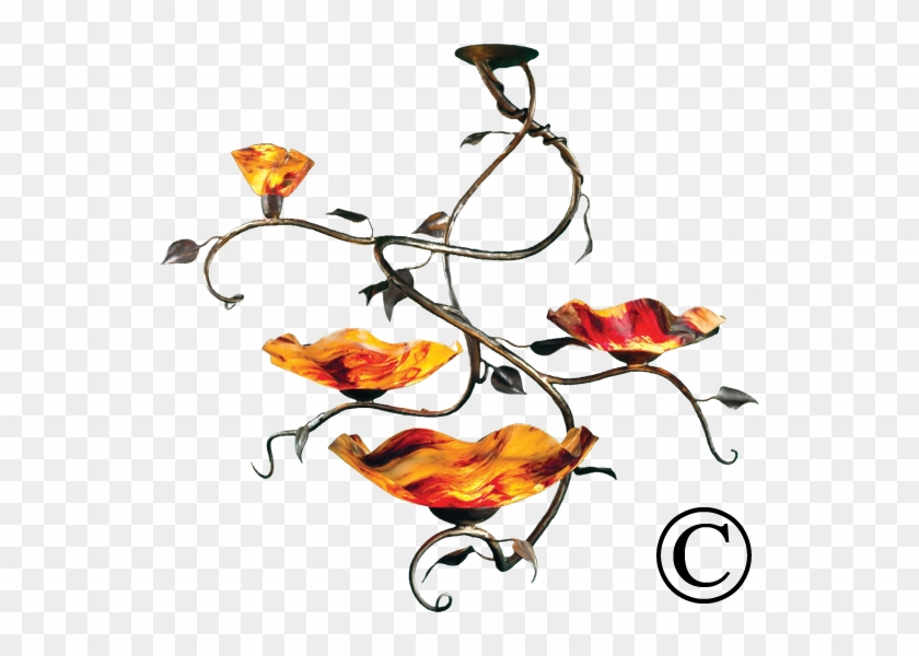 Magnolia Four Blossom Chandelier - Illustration #1606530