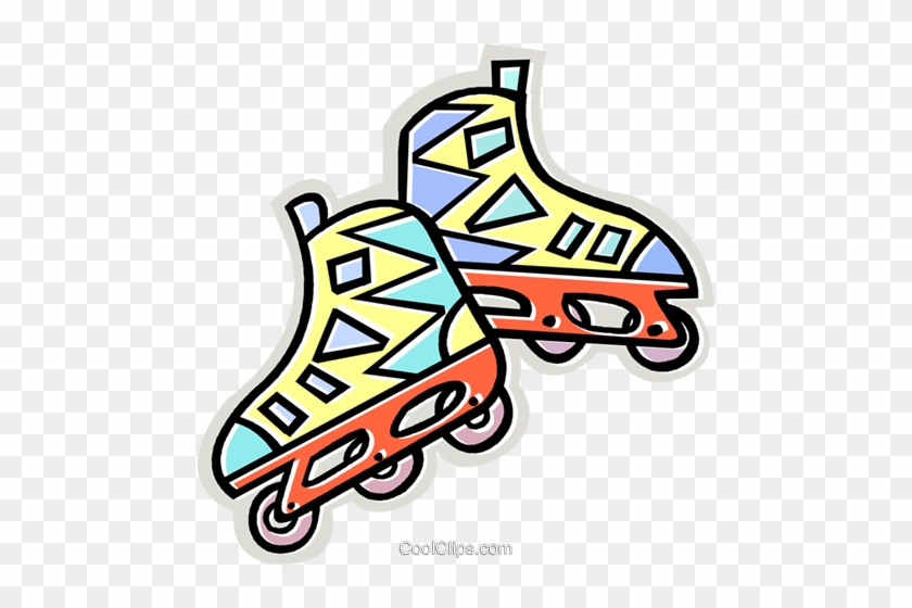 Roller Blades Royalty Free Vector Clip Art Illustration - Roller Skates Animated #1606554