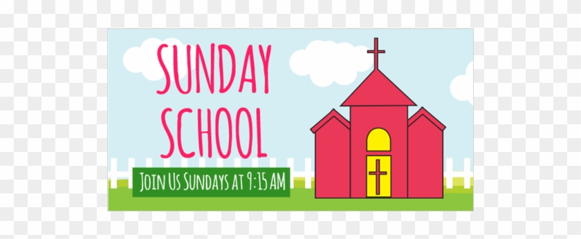 Sunday School Vinyl Banner With Time - Illustration #1606671