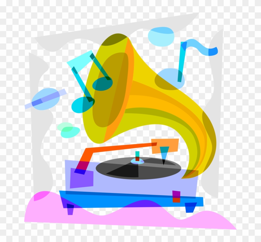 Vector Illustration Of Gramophone Phonograph Record - Graphic Design #1606949