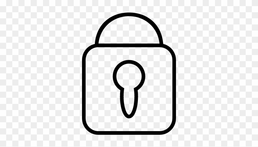 Locked Outlined Padlock Security Tool Symbol Vector - Padlock #1607204