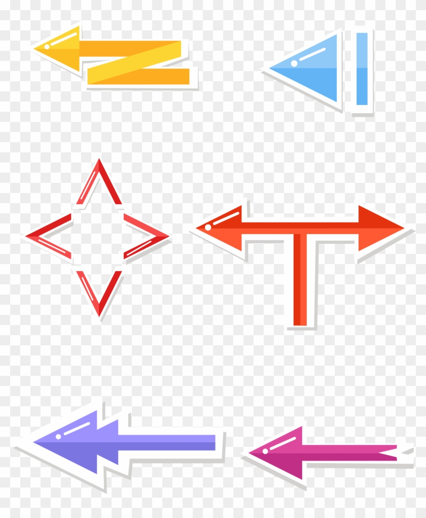 Arrow Bright Arrows Cartoon Colorful Png And Vector - Diagram #1607422