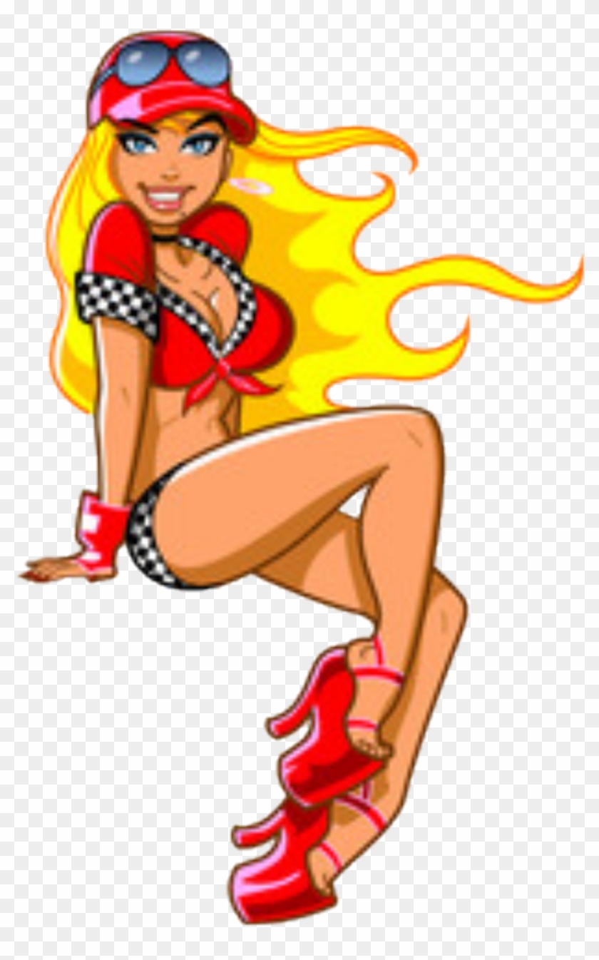 Sexy Sticker Racing Pin Up Girl Free Transparent Png Clipart