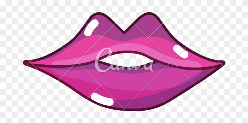 Sexy Girl Lips With Fashion Makeup - Vector Makeup Lips #1607792