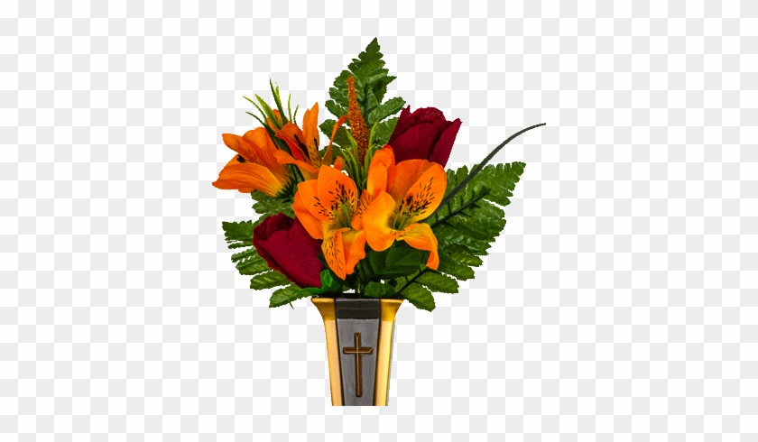 Flowers For Cemeteries Inc - Tiger Lilies And Roses #1607814