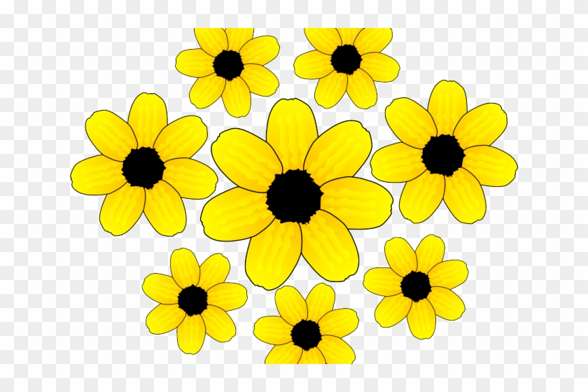 Orange Flower Clipart Cute Yellow Flower - Yellow Small Flowers Clipart #1607824