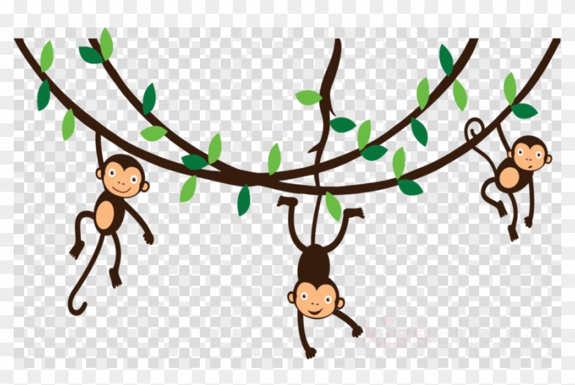 Swinging Monkey Clipart Monkey Clip Art - Monkey On Vine Clipart #1607934