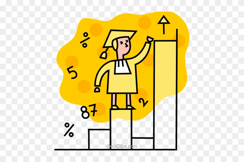 Male Graduate Climbing Graph Royalty Free Vector Clip - Male Graduate Climbing Graph Royalty Free Vector Clip #1608115