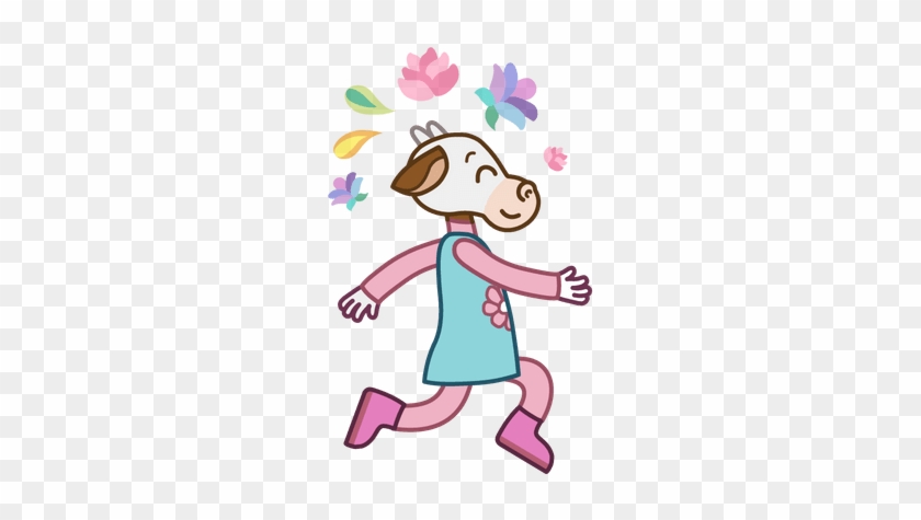 Veronica The Cow Running - Cartoon #1608355